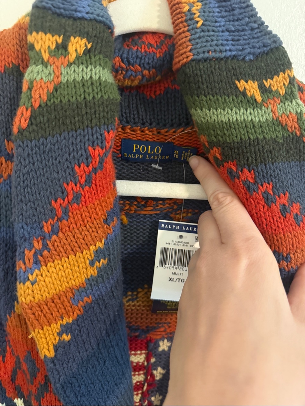 NWT Polo Ralph Lauren Limited Edition Southwestern Flag Toggle Cardigan XL - Picture 8 of 10
